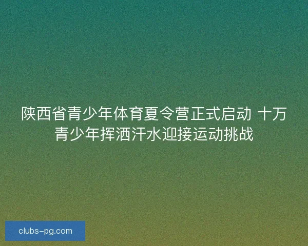 陕西省青少年体育夏令营正式启动 十万青少年挥洒汗水迎接运动挑战